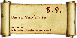 Barsi Valéria névjegykártya